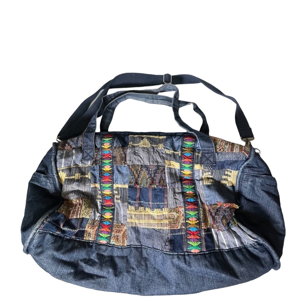 Ecote Vintage blue Jean duffel bag patchwork Urban Outfitters embroidered - Picture 7 of 15